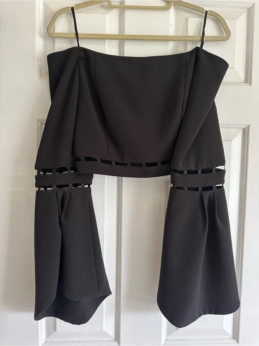 Finders Off the Shoulder Bell Sleeve Cropped Top